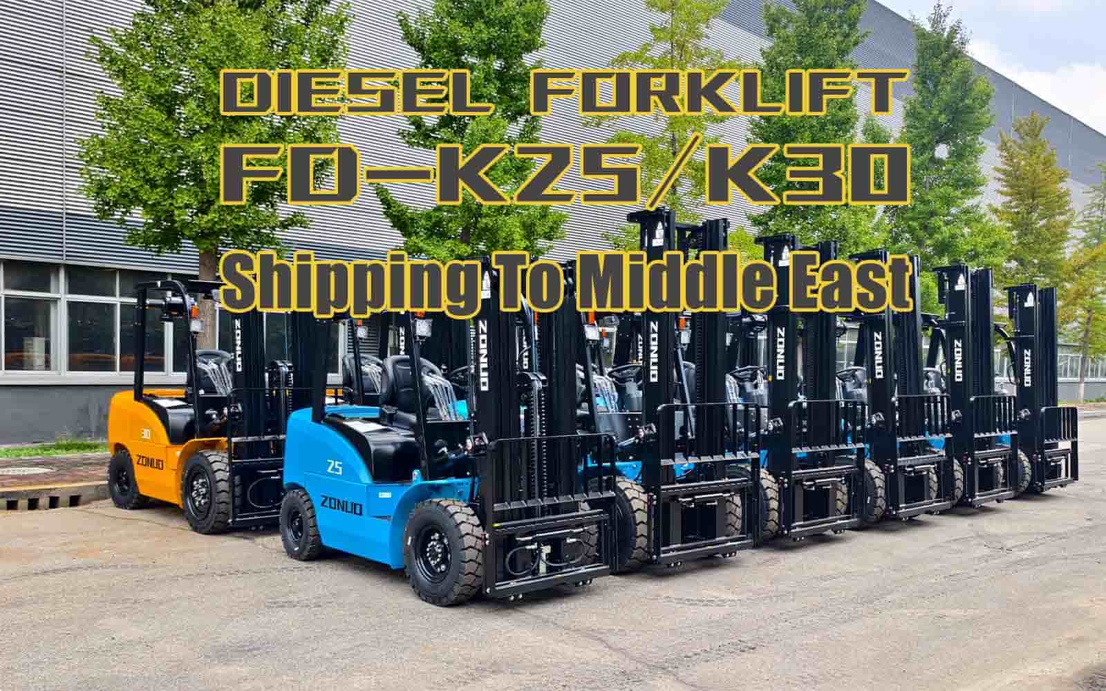 2,5 ton ve 3 ton kapasiteli 12 adet dizel forklift Orta Doğu'ya başarıyla sevk edildi.
