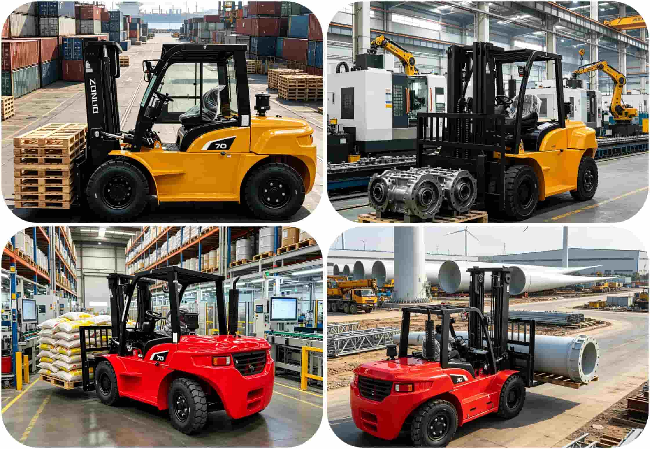 7000kg Construction Diesel Powered Forklift